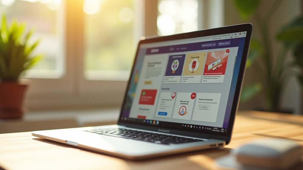 Laptop screen showing a website with staggered card animations appearing as page scrolls, each card entering the viewport with slight delay